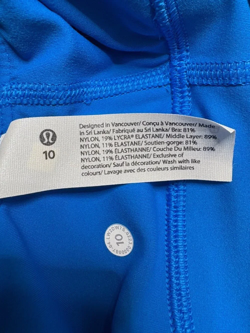 NWT Lululemon Align Asymmetrical Bra A/B Cup Blue-sz 10